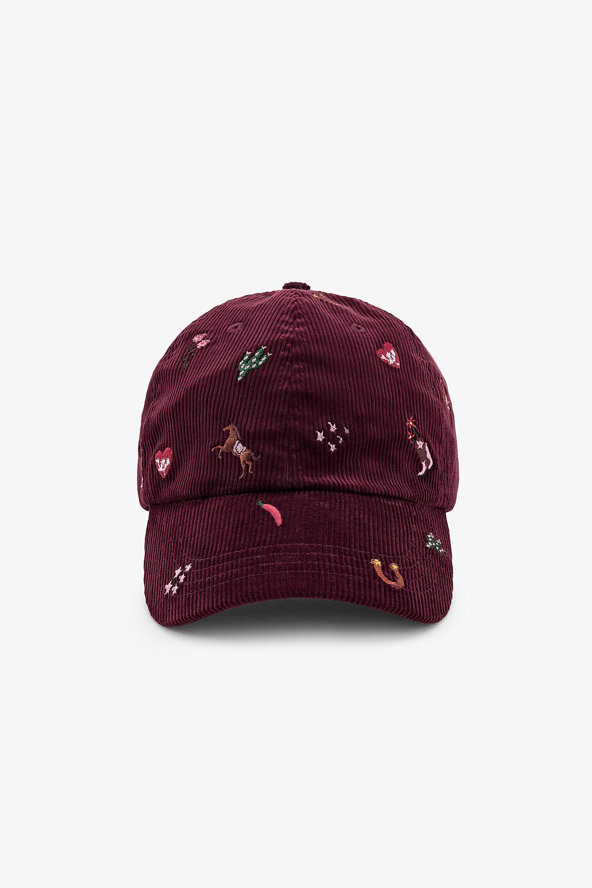 EMBROIDERED CORDUROY CAP